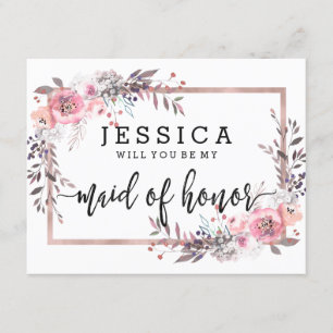 Blush & Rose Gold Wil je mijn getuige zijn Kaart