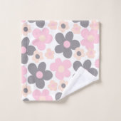 Blush Rose Grey Daisers Retro Dream #1 #retro #art (Gant de toilette)