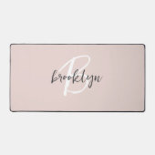 Blush rose gris monogramme nom écriture tendance (Recto)