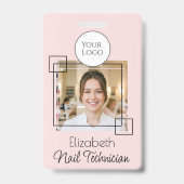 Blush Rose Logo Script Photo Badge Technicien de M (Avant)