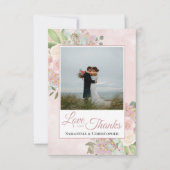 Blush Rose & Mauve Floral Amour & Merci Mariage (Devant)