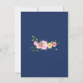 Blush Rose Navy Blue Baby Shower Invitations (Dos)