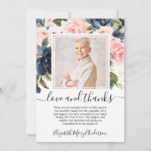 Blush Rose Navy Floral Merci Bereavement Photo (Devant)