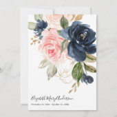 Blush Rose Navy Floral Merci Bereavement Photo (Dos)