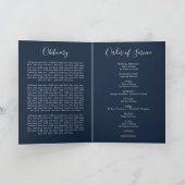 Blush Rose & Navy Florals Élégant programme funéra (Intérieur)