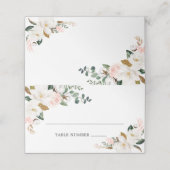 Blush Rose or blanc Floral Mariage Cartes de Place (Extérieur déplié)