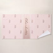 Blush rose or monogramme moderne élégant nom (Serviette de bain)