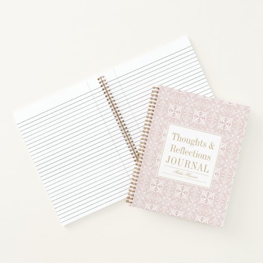 Blush Rose Pattern Journal | Custom Title & Name (Intérieur)