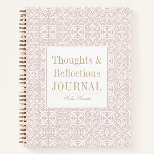 Blush Rose Pattern Journal | Custom Title & Name (Devant)