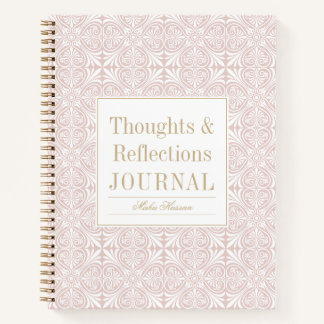 Blush Rose Pattern Journal | Custom Title & Name Notitieboek