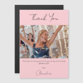 Blush rose photo merci carte magnétique (Devant / Derrière)