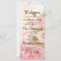 Blush Rose Programme de mariage botanique