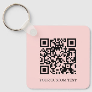 Blush Rose QR Porte-clés personnalisable minimal