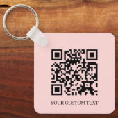 Blush Rose QR | Porte-clés personnalisable minimal (Recto)