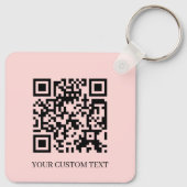 Blush Rose QR | Porte-clés personnalisable minimal (Dos)