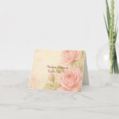 Blush Rose Romantic Floral Vintage carte d'hôte (Devant)