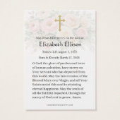 Blush Rose Rosary Draped Memorial Prayer (Dos)