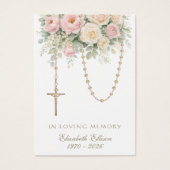 Blush Rose Rosary Draped Memorial Prayer (Devant)