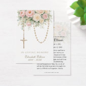 Blush Rose Rosary Draped Memorial Prayer (Bureau)