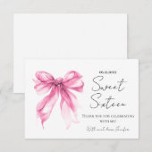 Blush Rose Ruban Coquette Script Sweet 16 Merci  (Devant / Derrière)