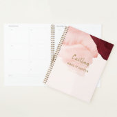 Blush Rose Terracotta Abstrait Monogrammé (Devant avec enveloppe)