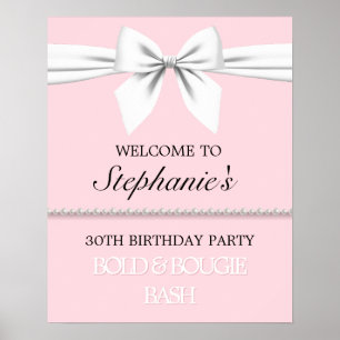 Blush rose Tiffany Affiche de bienvenue fête d'ann