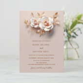 Blush RoseGold 3 D Bloemen Kaart (Staand voorkant)