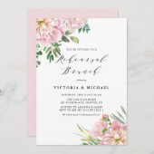 Blush Roses and Hydrangeas Rehearsal Brunch Kaart (Voorkant / Achterkant)