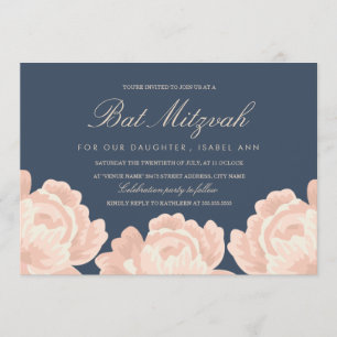 Blush Roses Bat Mitzvah Kaart