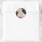Blush Roses Black & Gold Quinceañera Ronde Sticker (Tas)