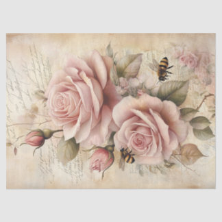 Blush Roses  Bloemen Decoupage Tissuepapier