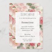 Blush Roses Bloemen Verjaardag Kaart (Voorkant / Achterkant)