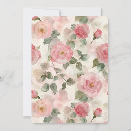 Blush Roses Bloemen Verjaardag Kaart (Achterkant)