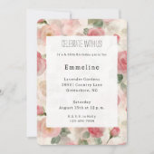 Blush Roses Bloemen Verjaardag Kaart (Voorkant)