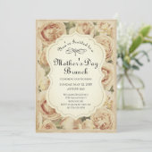  Blush Roses Floral Moederdag Brunch Kaart (Staand voorkant)