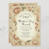  Blush Roses Floral Moederdag Brunch Kaart (Voorkant / Achterkant)