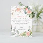 Blush Roses Girl Baptisme Hartelijk dank Bedankkaart (Staand voorkant)