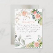 Blush Roses Girl Baptisme Hartelijk dank Bedankkaart (Voorkant / Achterkant)