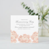 Blush Roses Housewarming Party Invitation Kaart (Staand voorkant)