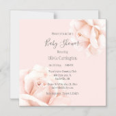Blush Roses Script Baby shower Magnetische Uitnodiging (Voorkant)