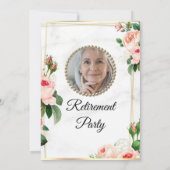 Blush Rosy Mooie Pensioen Party Uitnodiging (Achterkant)