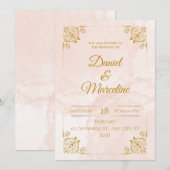 Blush Royale : Un Faire-part de mariage d'affaires (Devant / Derrière)