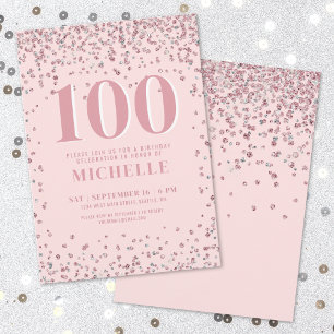 Blush Roze 100ste Verjaardag Kaart