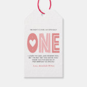 Blush roze 1e verjaardag Dank je Cadeaulabel (Voorkant)