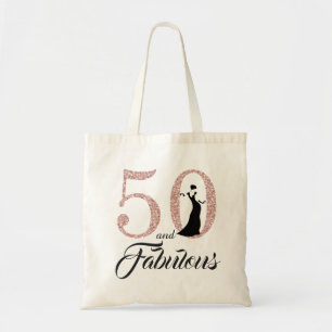 Blush Roze 50 en Fabulous Birthday Party Canvas ta Tote Bag