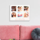 Blush roze Aangepast fotogezin collage Canvas Afdruk (Insitu (Woonkamer))
