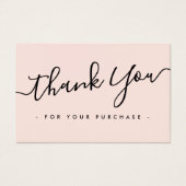 Blush roze aangepaste logo dank u kaart invoegen (Voorkant)