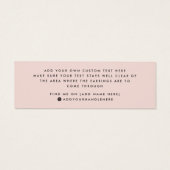 Blush roze aangepaste logo stud oorkaart mini visitekaartjes (Achterkant)