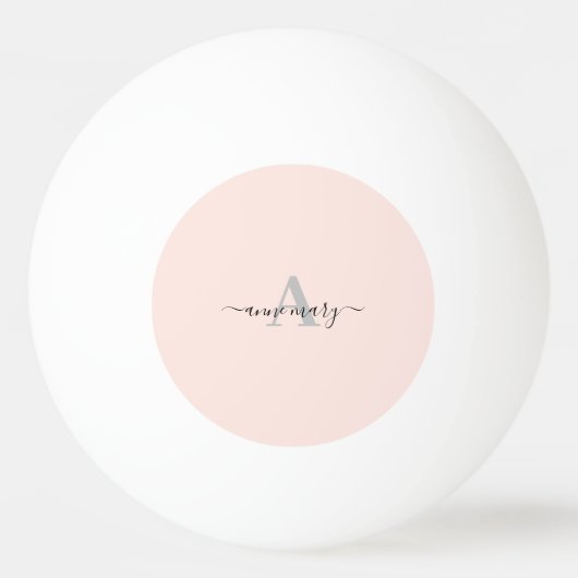 Blush Roze Aangepaste Naam Monogram Gift Favor Gir Pingpongballen (Voorkant)
