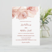 Blush Roze Abstracte Bloem Foto bruiloft Kaart (Staand voorkant)